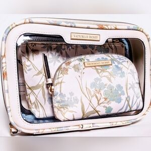 Nip luxury VS limited ed bridal triple blue floral zip bag online exclusive